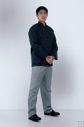 Black Piping White Long Sleeve Jacket