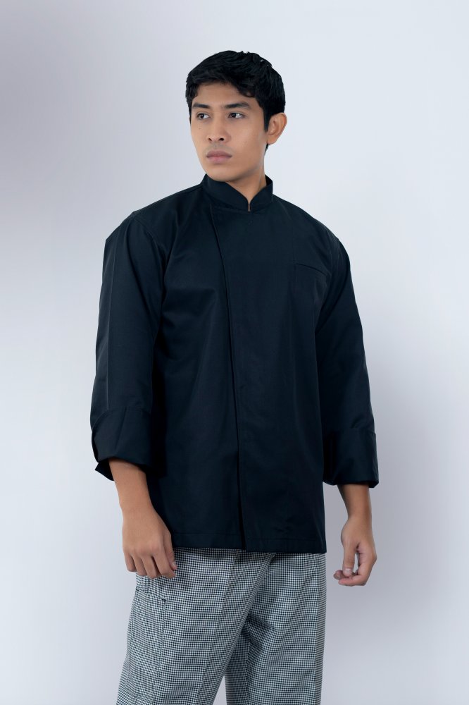 Black Long Sleeve Jacket with snap button