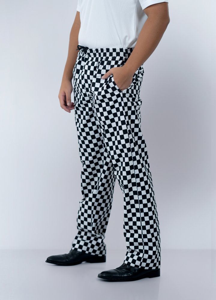 B&W Big Check Drawstring Pants