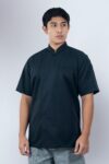 Classic Black Chef Jacket with Snap Buttons – Short Sleeves