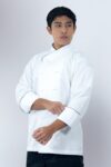Wrap-Over Jacket - White with Black Piping
