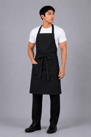Classic Bib Apron with Pockets – Black