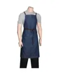 Blue Cross Over Denim Bib Apron with pocket