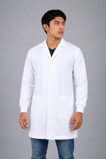 Rib Cuff Lab Coat – White